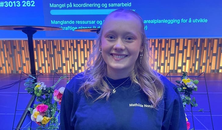 Leiar i Bjørnafjorden ungdomsråd, Mathilde Nonås, håper endå fleire vil delta laurdag 16. mars. (Foto: privat)